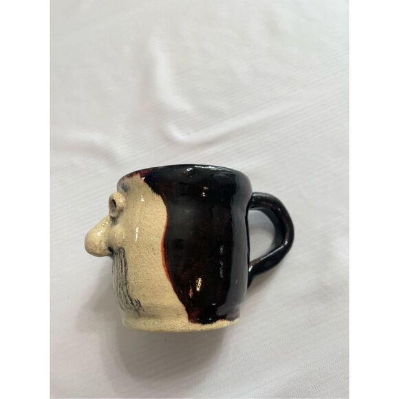 Vtg Mid Century Ugly Mugs Hippie Studio Art Cup Funny Face Coffee Mustache Man - Picture 4 of 9